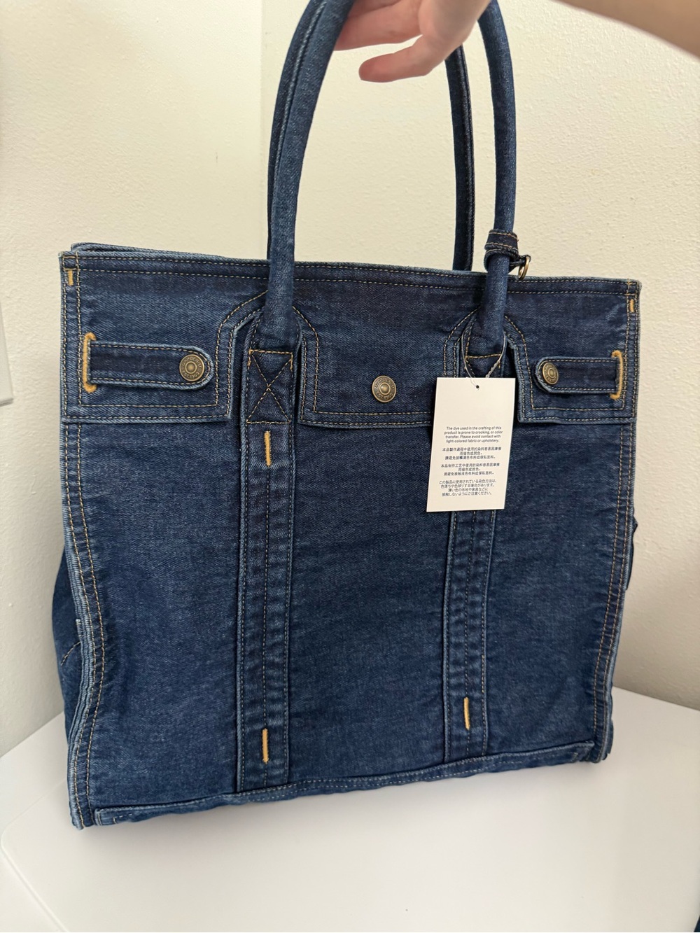 Gap large denim five pocket tote- dark wash (NWT) - Picture 9 of 13